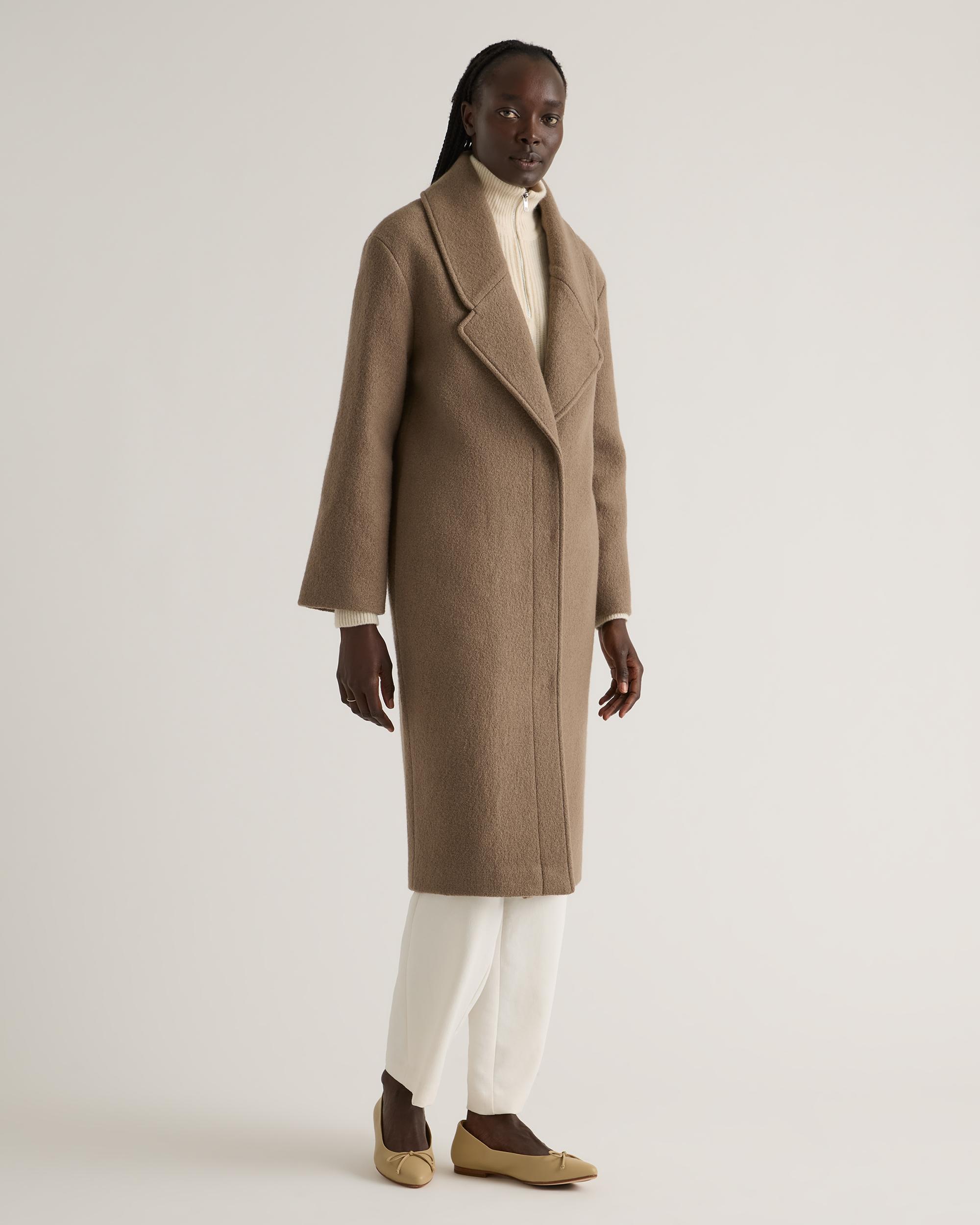 Quince | Women's 100% Merino Wool Shawl Collar Long Coat Product Image