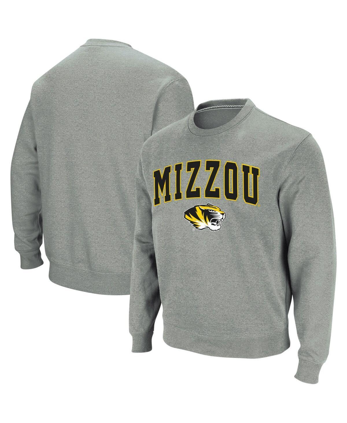 Mens Colosseum Charcoal Missouri Tigers Arch & Logo Crew Neck Sweatshirt Product Image