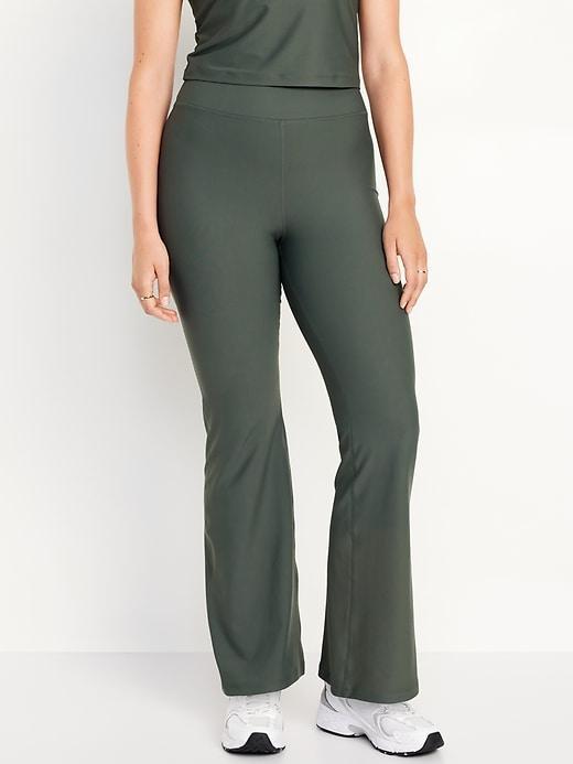 Extra High-Waisted PowerSoft Rib Flare Leggings Product Image