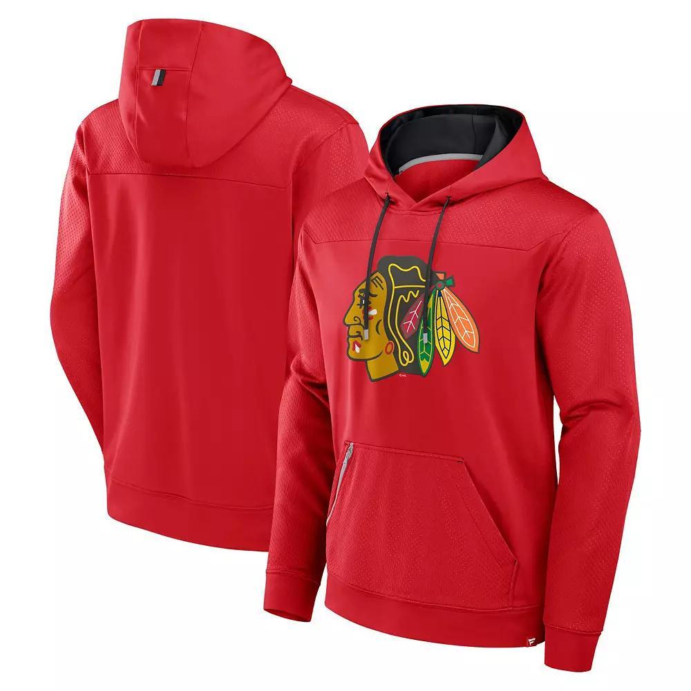 Men's Fanatics  Red Chicago Blackhawks Defender Pullover Hoodie, Size: 3XL Product Image