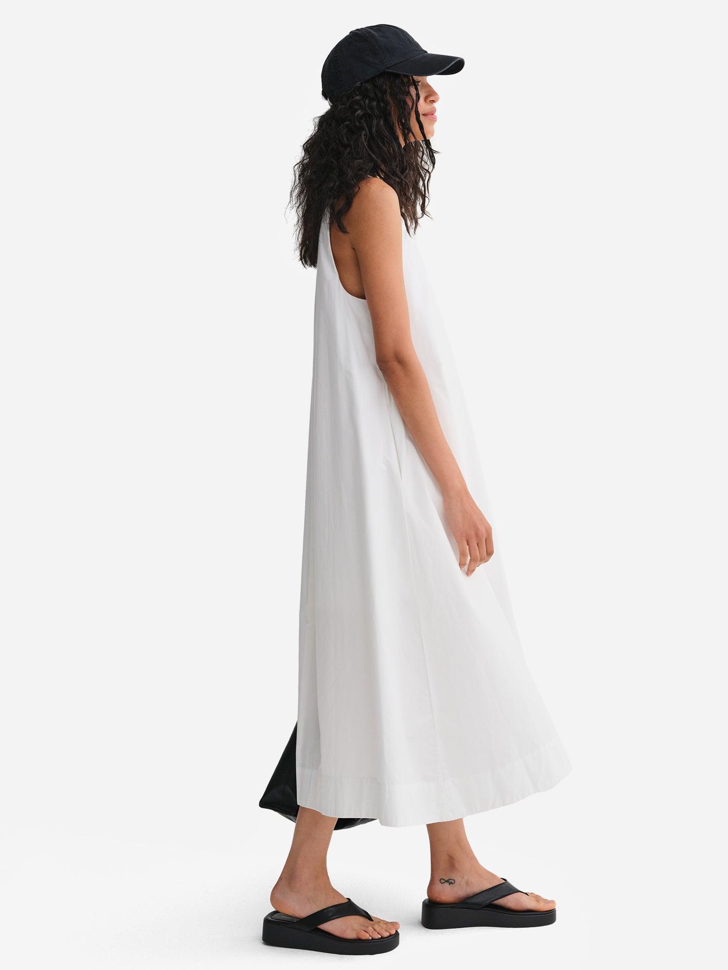 Organic Poplin Tank Pleated Dress Female Product Image