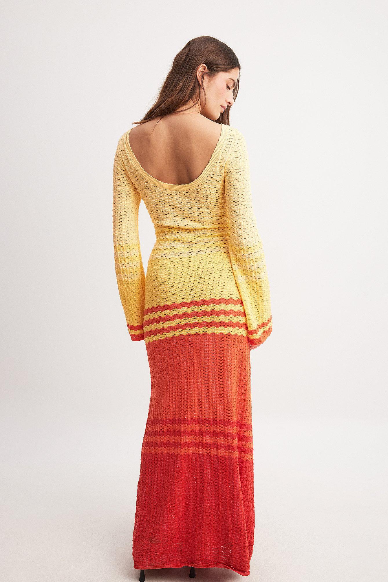 Deep Back Knitted Maxi Dress Product Image