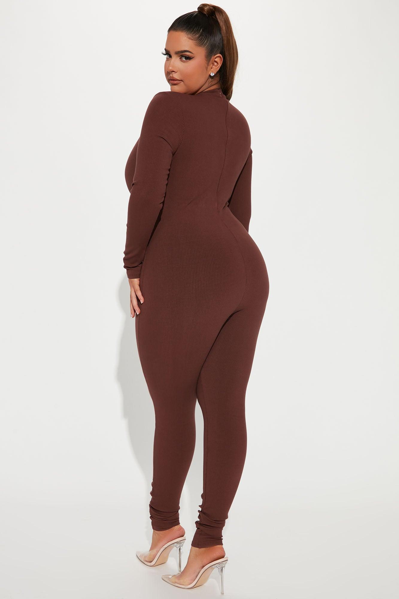 Maribel Snatched Jumpsuit - Chestnut Product Image