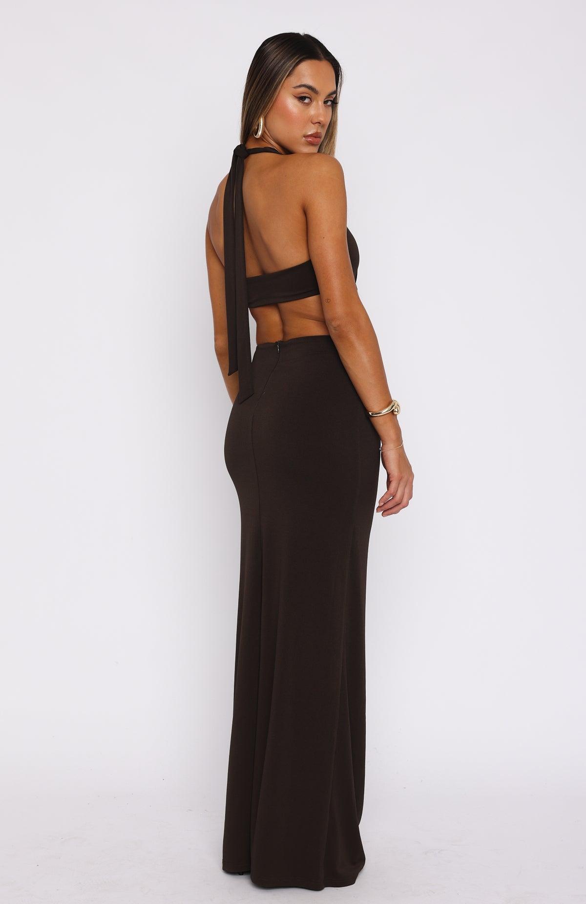 Haven't Met You Maxi Dress Chocolate Product Image