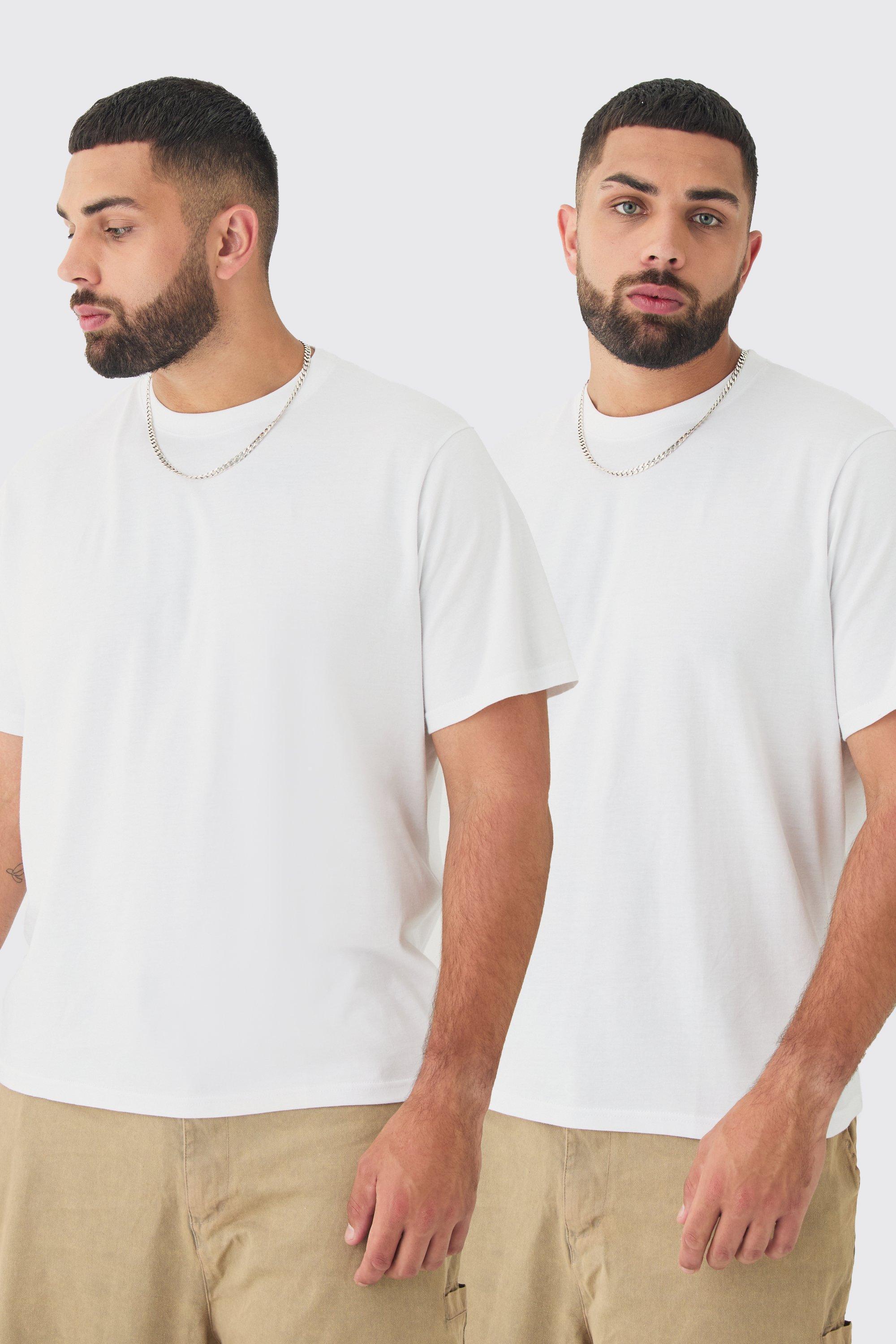 Mens Multi Plus 2 Pack Basic T-shirt, Multi Product Image