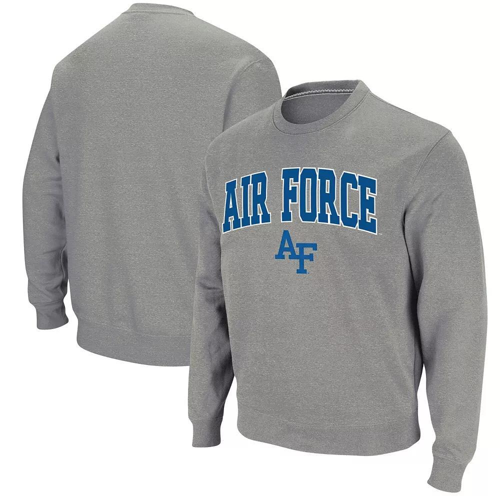Men's Colosseum Heathered Gray Air Force Falcons Arch & Logo Sweatshirt, Size: Small, Afa Grey Product Image