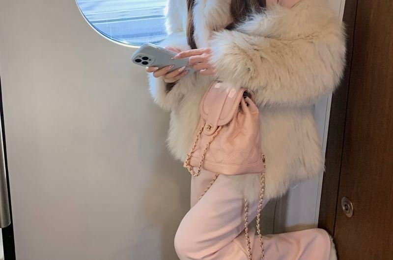 Open-Front Faux-Fur Coat Product Image