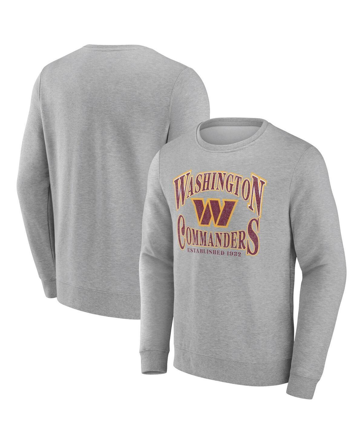 Mens Fanatics Branded Heather Gray Washington Commanders Playability Pullover Sweatshirt Product Image