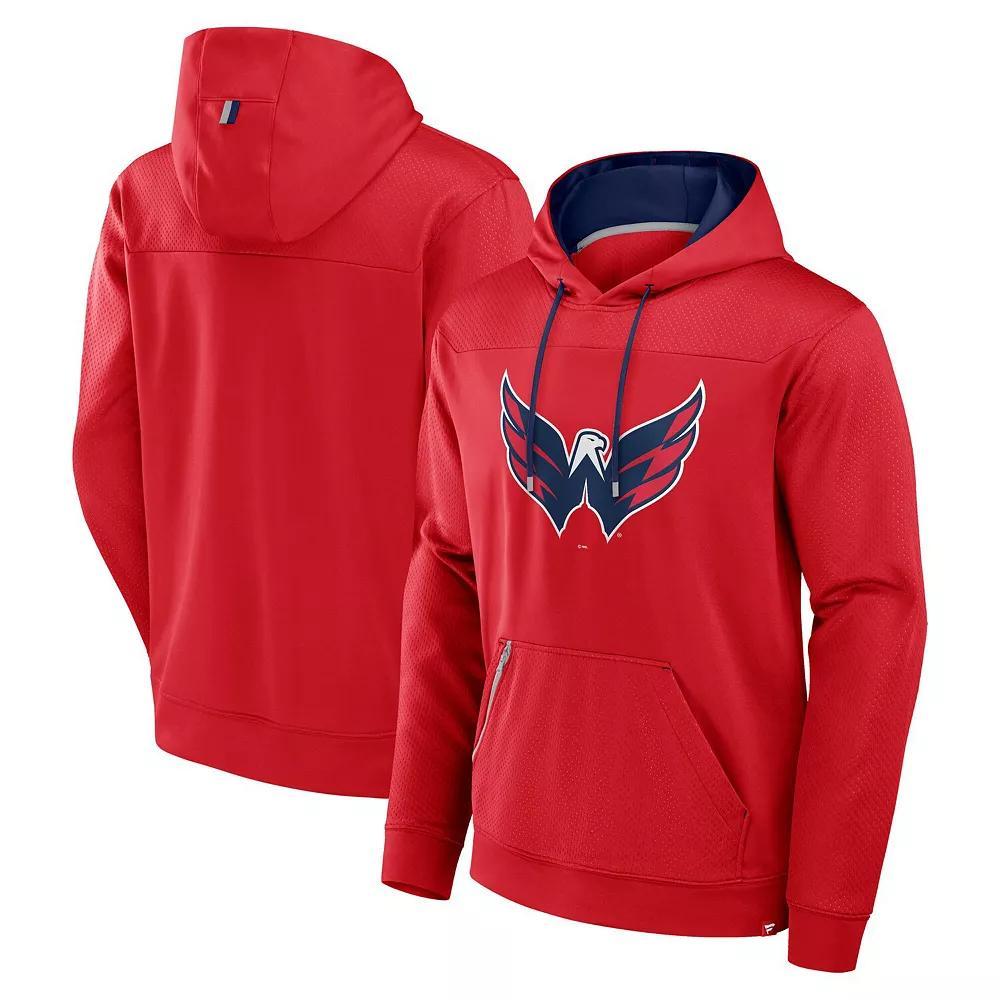 Men's Fanatics  Red Washington Capitals Defender Pullover Hoodie, Size: XL Product Image