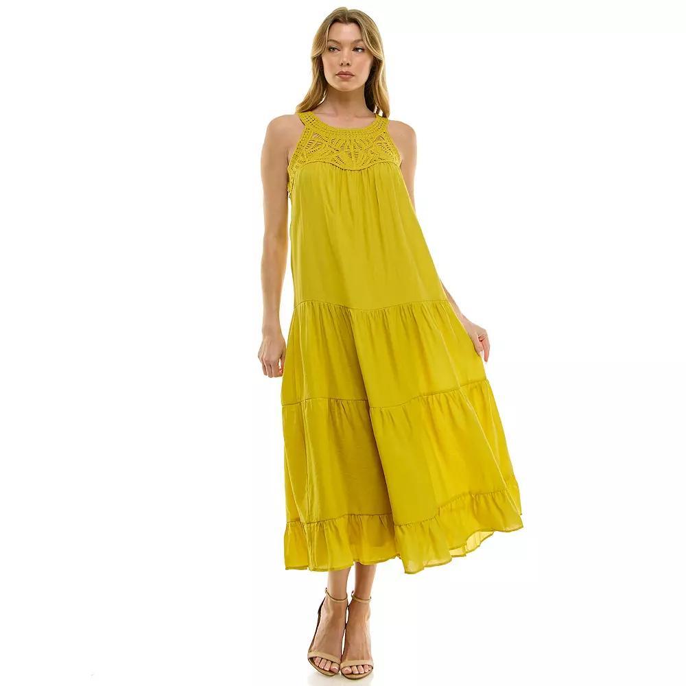 Women's Luxology Woven Tiered Maxi Dress, Size: Medium Product Image