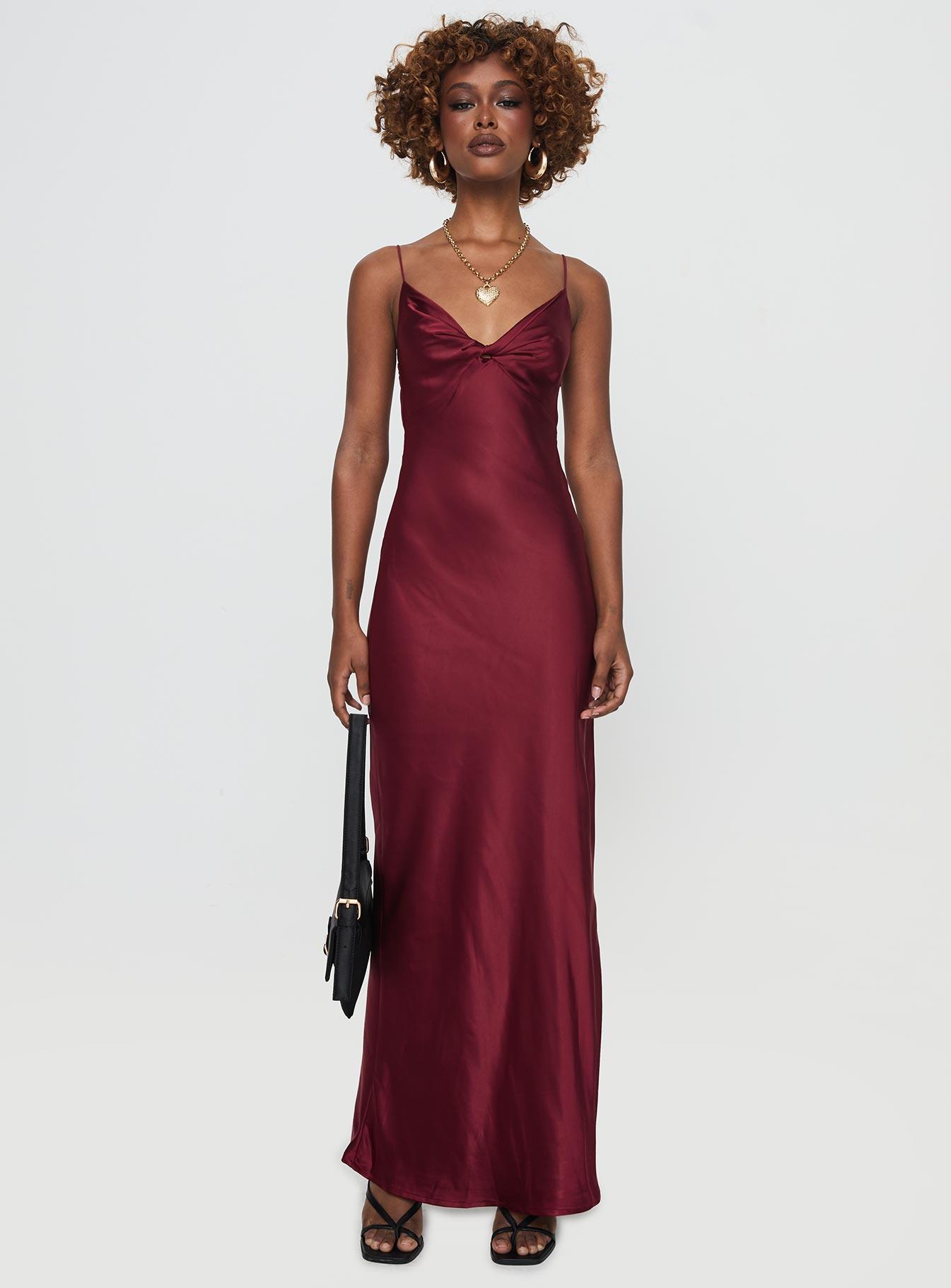 Marilyn Maxi Dress Wine Product Image
