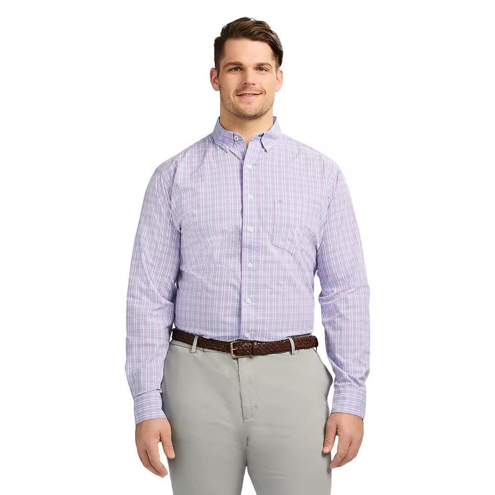 Big & Tall IZOD Performance Comfort Long Sleeve Button Down Shirt, Men's, Size: 4XB, Viola Product Image