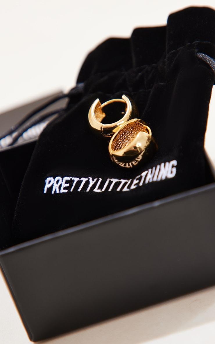 Real Gold Plated Wide Thick Small  Hoop Earrings Product Image