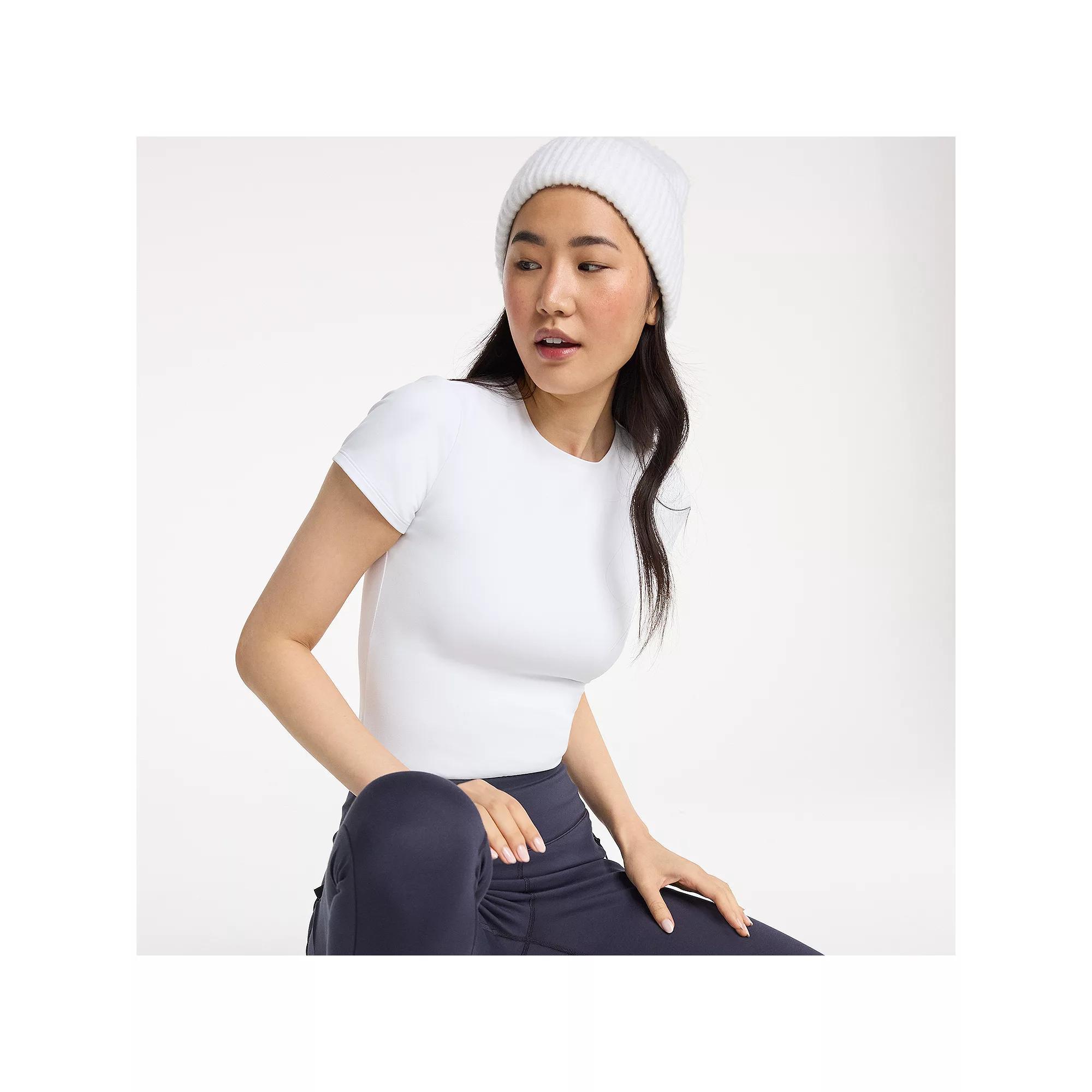 Women's FLX Affirmation Short Sleeve Bodysuit, Size: Small, Modern White Product Image