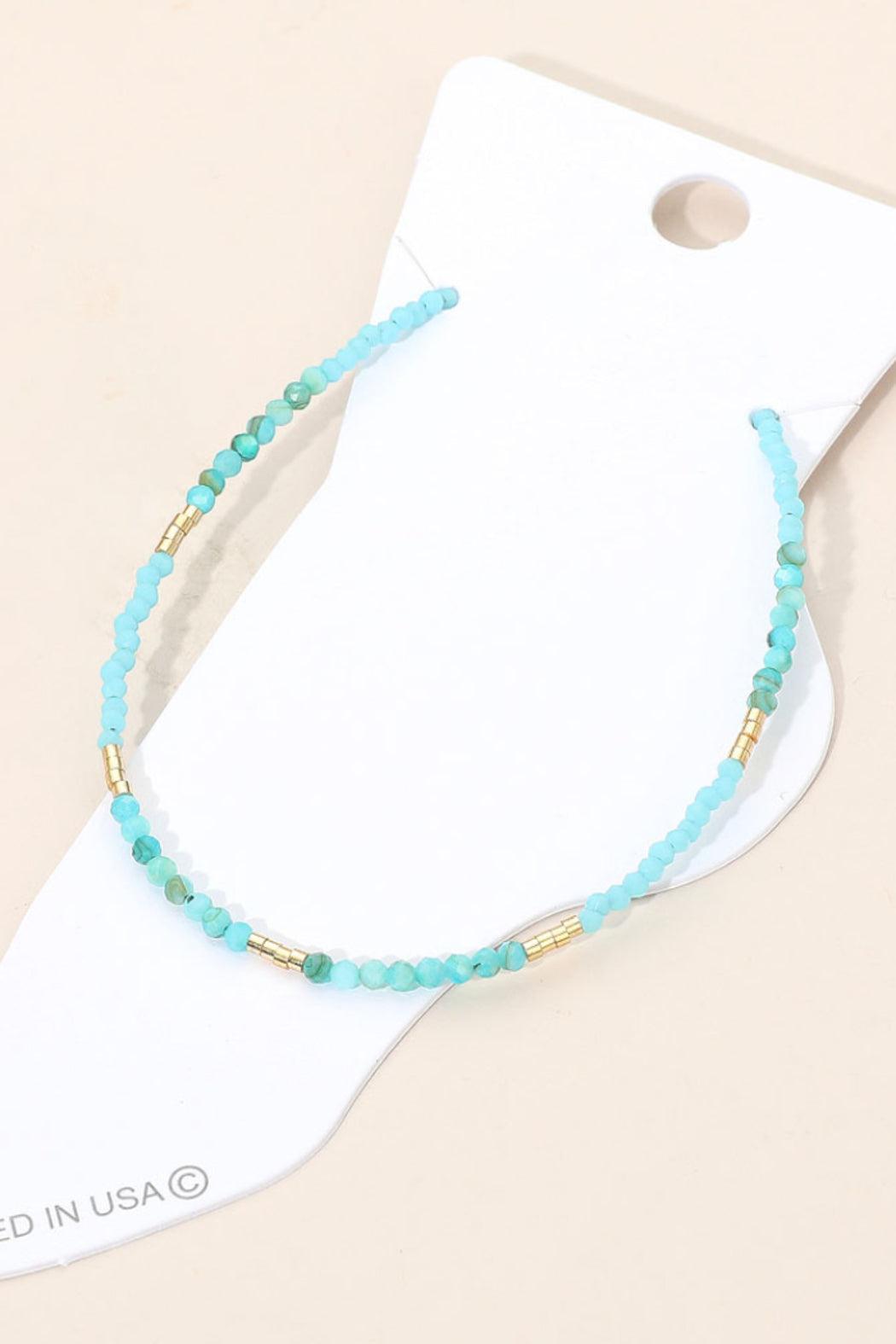 Faceted Full-Beaded Anklet Product Image