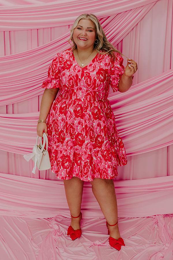 Pocket Full Of Roses Jacquard Mini Dress Curves Product Image