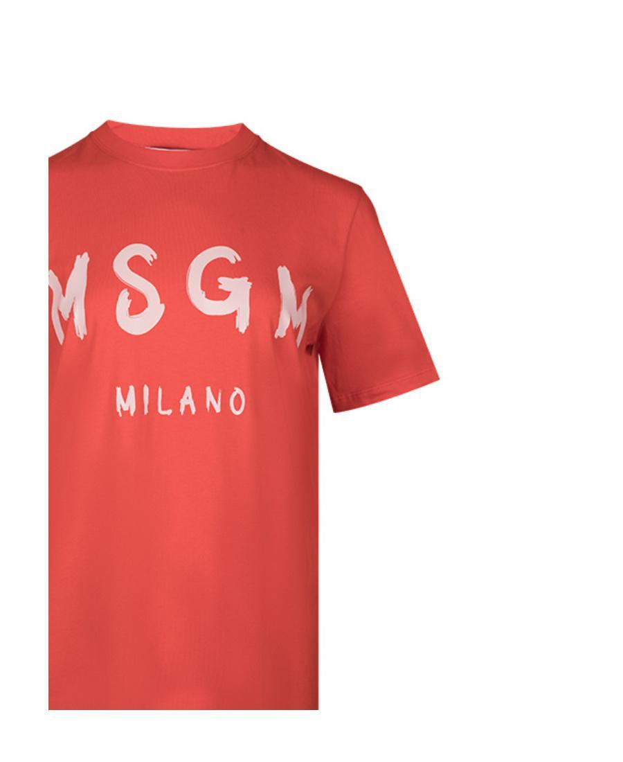 MSGM Logo Printed T-shirt In Red Product Image