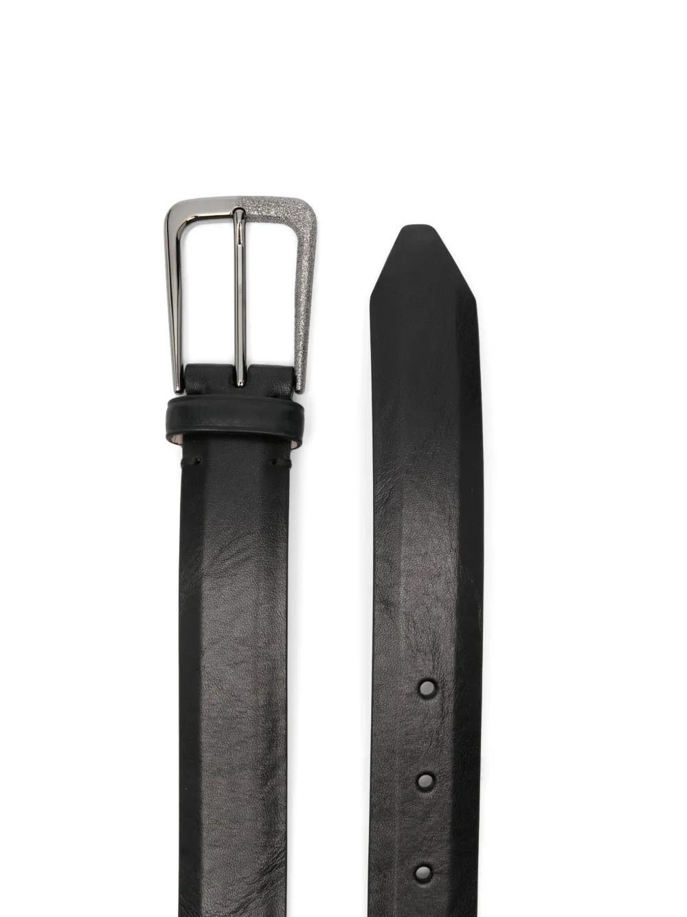 BRUNELLO CUCINELLI Leather Belt In Black Product Image