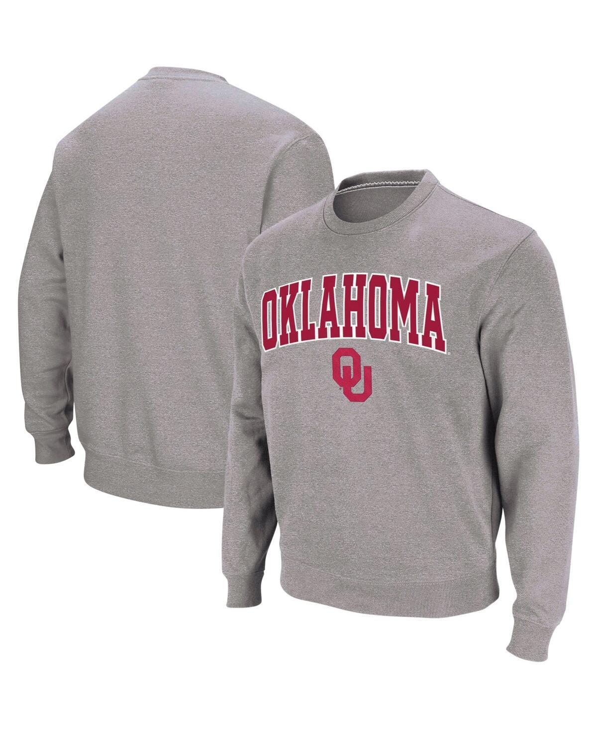 Men's Colosseum Crimson Oklahoma Sooners Arch & Logo Crew Neck Sweatshirt, Size: XL, Red Product Image