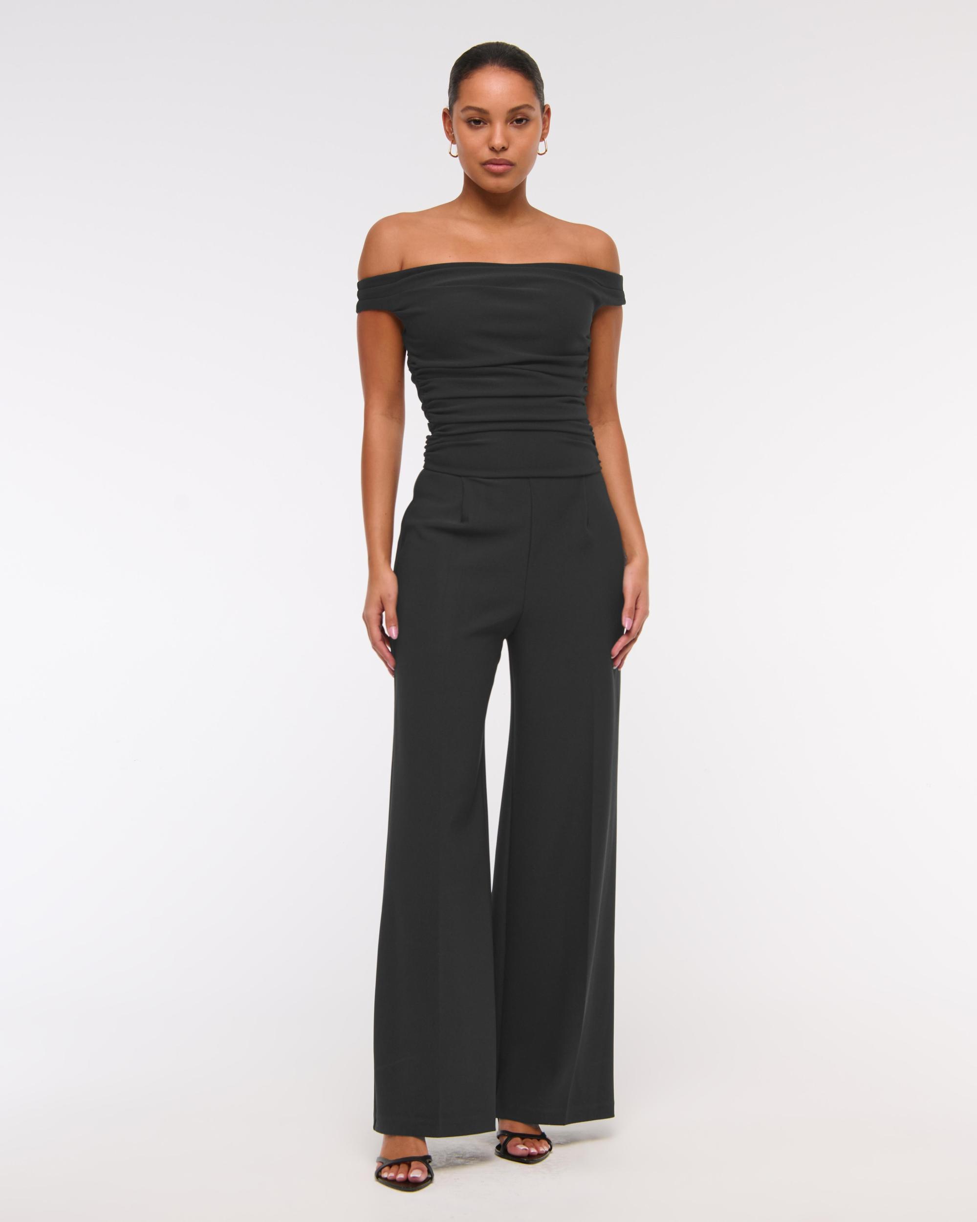 Off-The-Shoulder Draped Jumpsuit Product Image