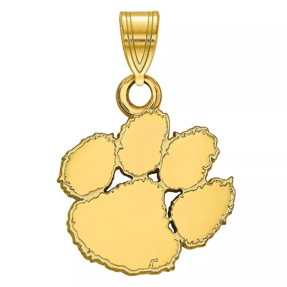 LogoArt Sterling Silver 14k Gold Plated Clemson Tigers Small Pendant, Womens Product Image