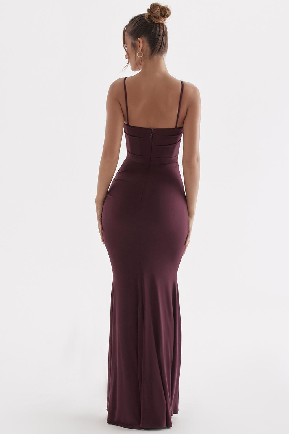 Milena  dark cherry corset maxi dress - sale Product Image