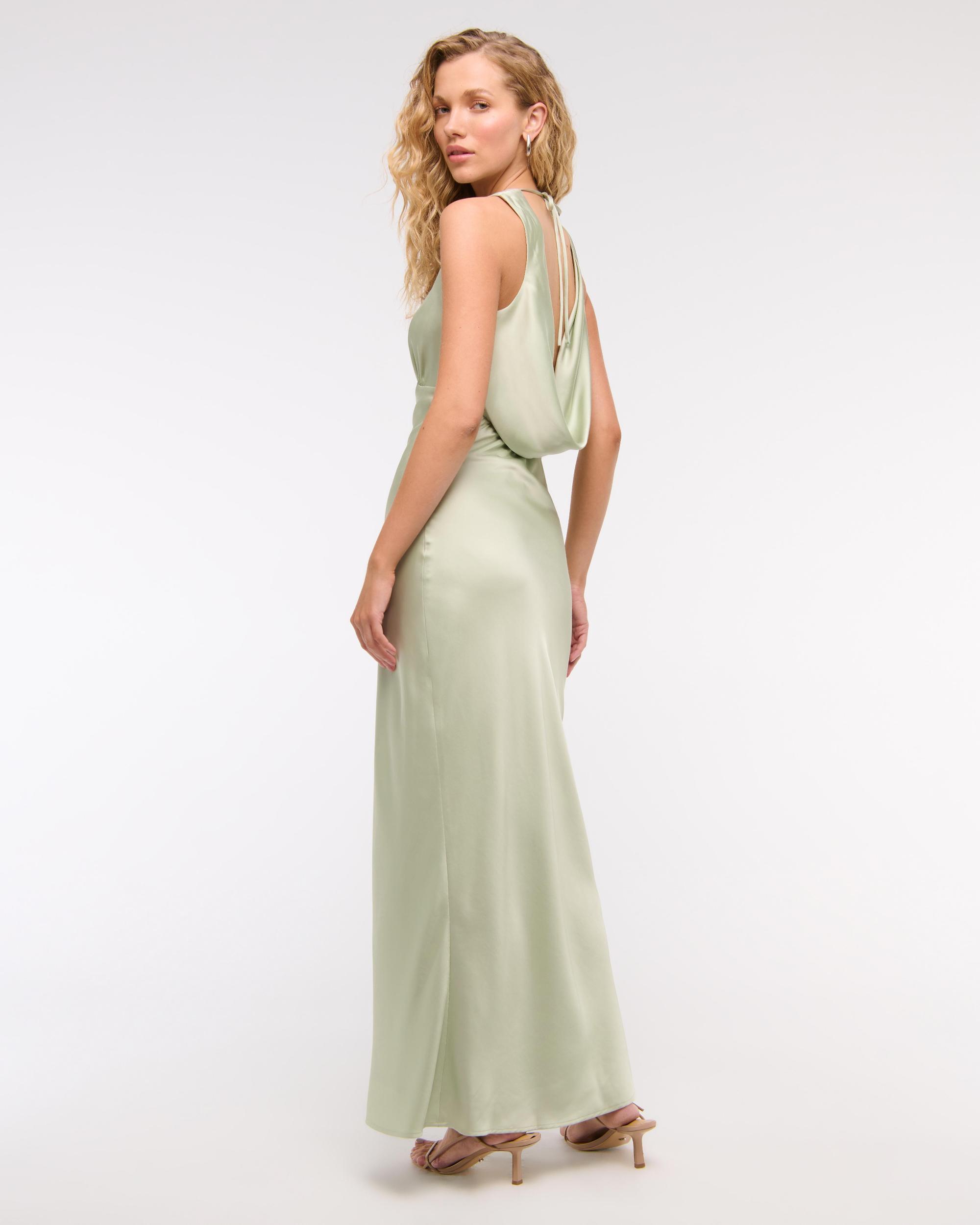 Plunge Cowl Back Maxi Dress Product Image