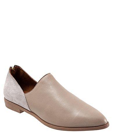 Bueno Beau Leather and Suede Back Zip Loafers Product Image