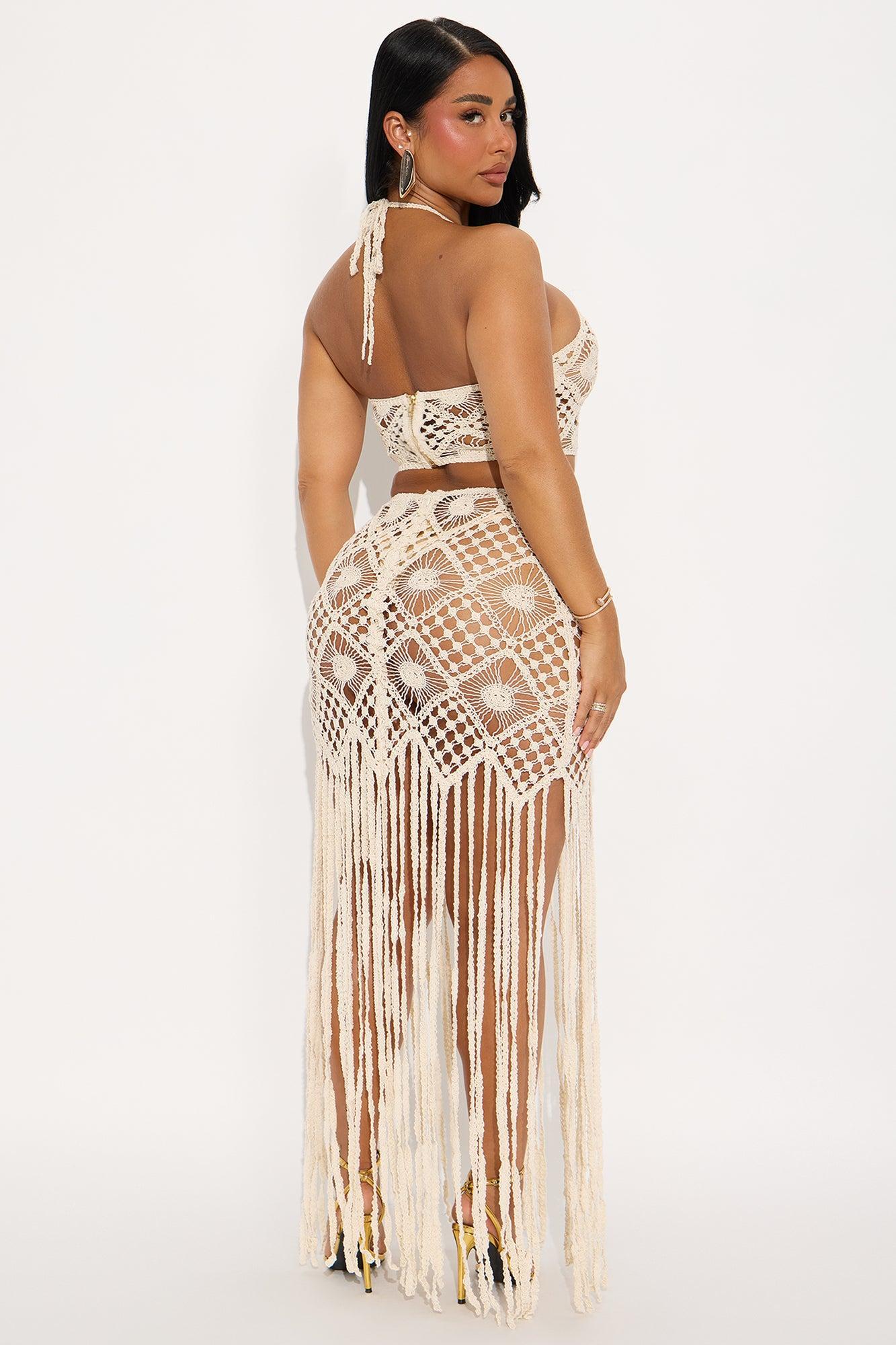 Kyhra Crochet Skirt Set - Natural Product Image