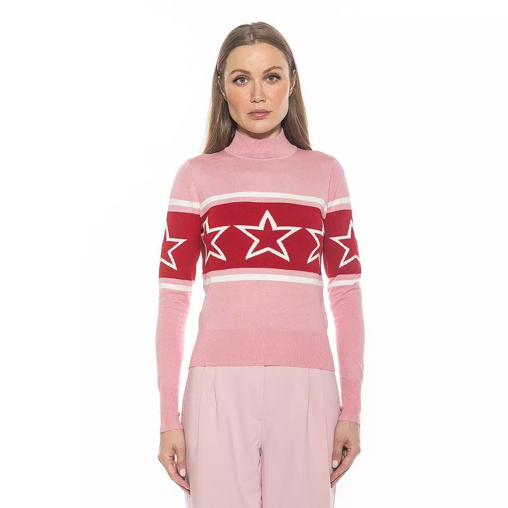 Women's ALEXIA ADMOR Lisa Long Sleeve Mockneck Sweater, Size: Large, Halogen Blue Product Image