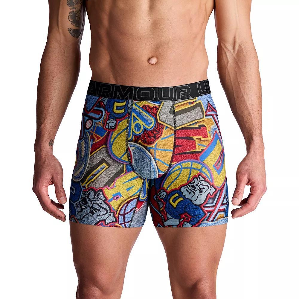 Men's Under Armour 6-Inch Performance Tech Mesh Graphic Boxer Brief, Size: XL, Tech Blue Product Image
