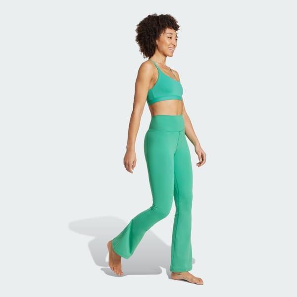 adidas All Me Flare Leggings Semi Court Green L Womens Product Image