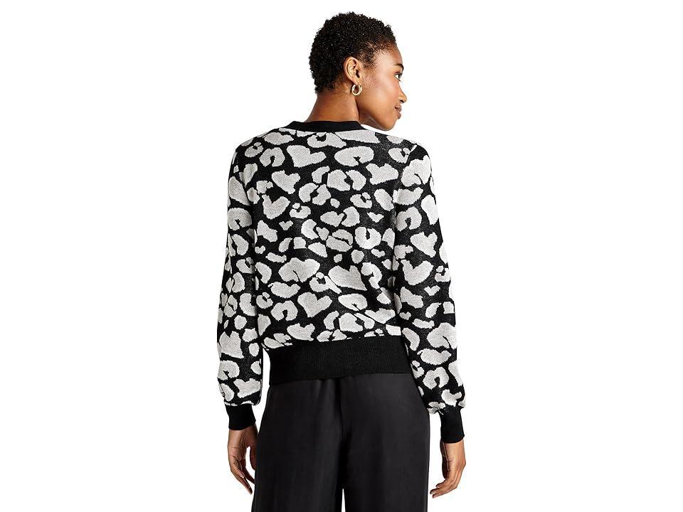 Splendid Leopard Cardigan Mix) Women's Sweater Product Image