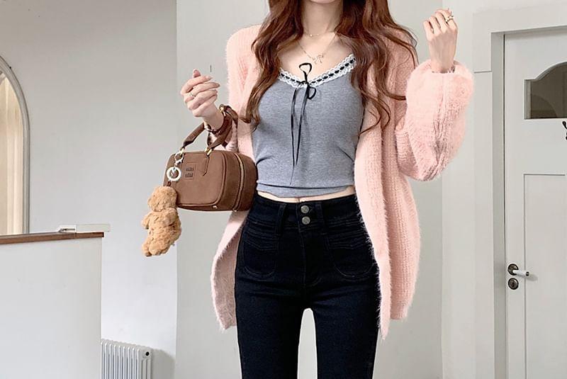 High Rise Cropped Flared Jeans Product Image