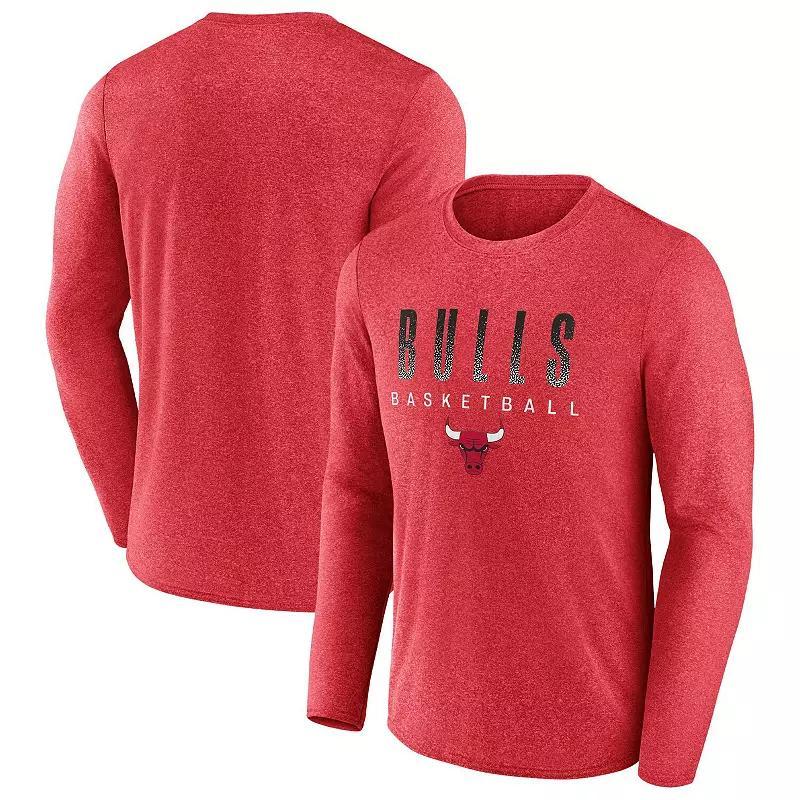 Mens Fanatics Branded Heathered Chicago Bulls Where Legends Play Iconic Practice Long Sleeve T-Shirt Product Image