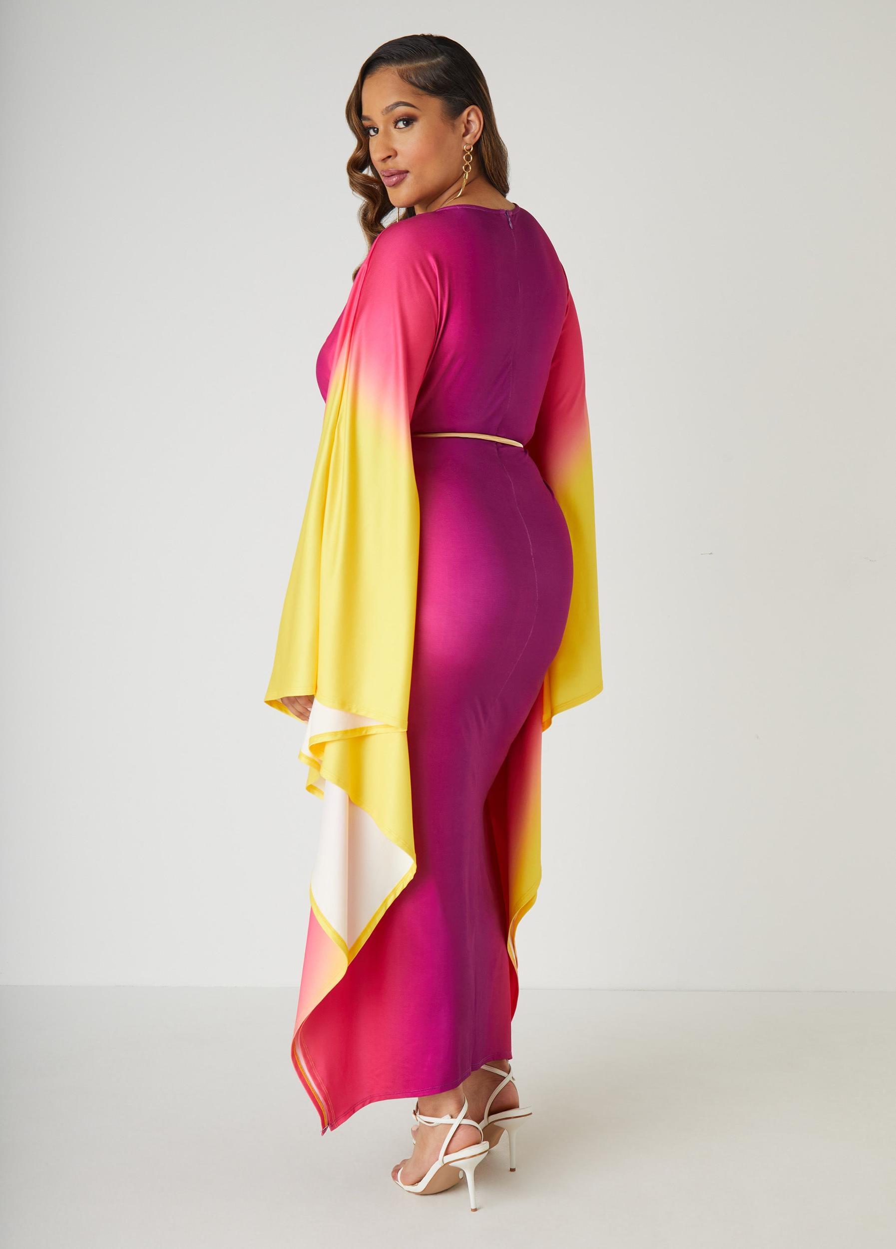 Belted Ombre Kaftan Dress Product Image