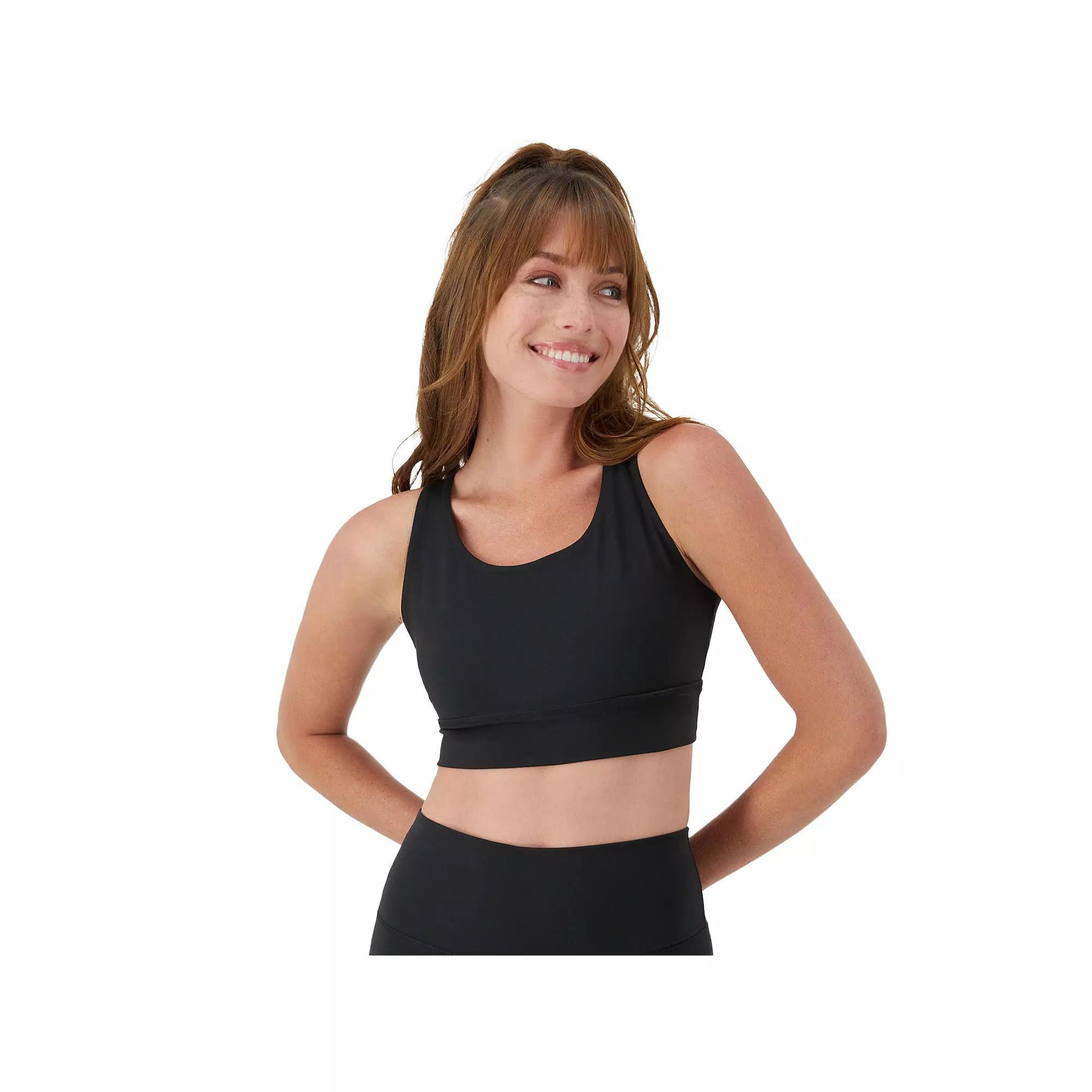 Women's Hanes Moves™ Racerback Crop Bralette SP121, Size: Large, Blue Dive Product Image