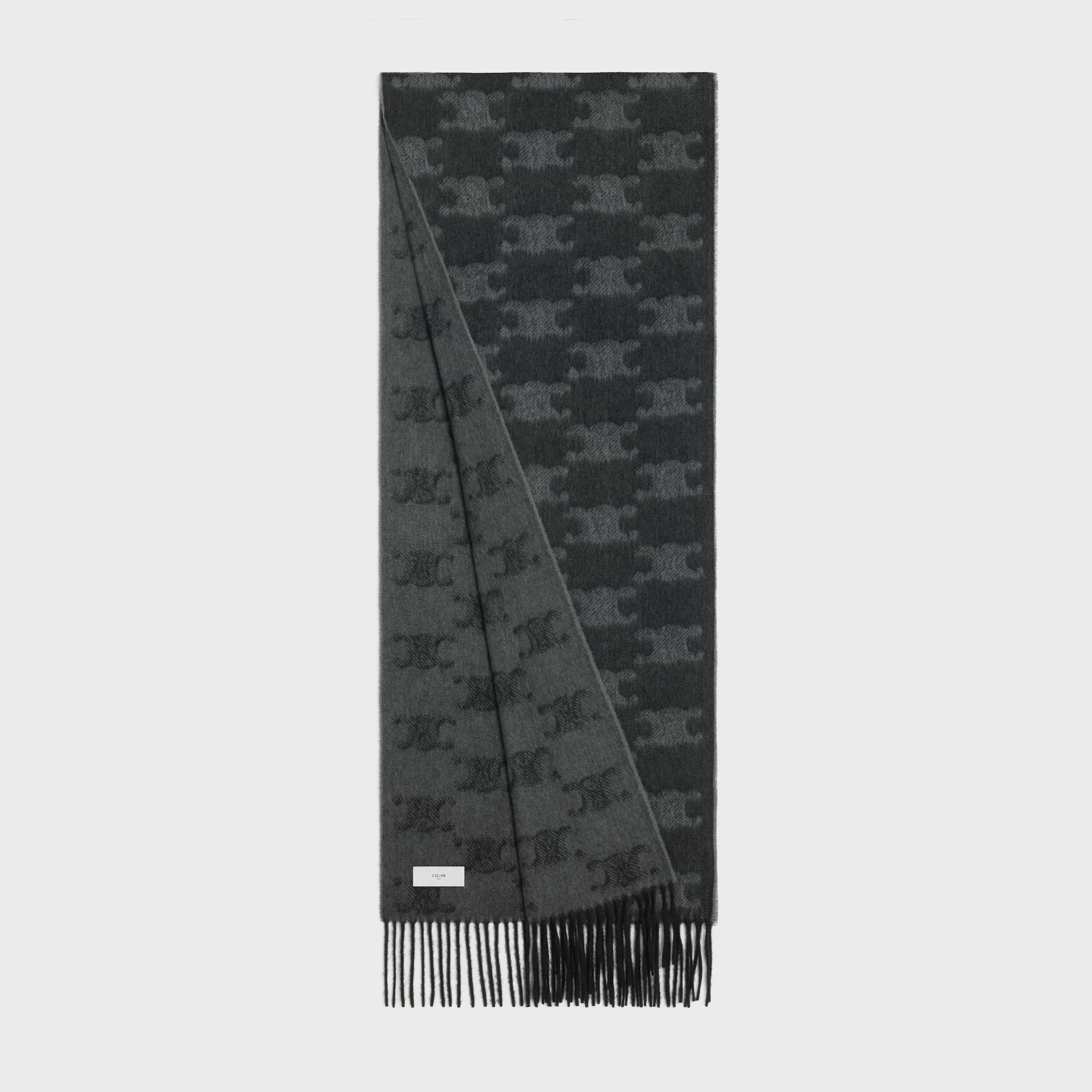 fringed scarf in monogram cashmere Product Image