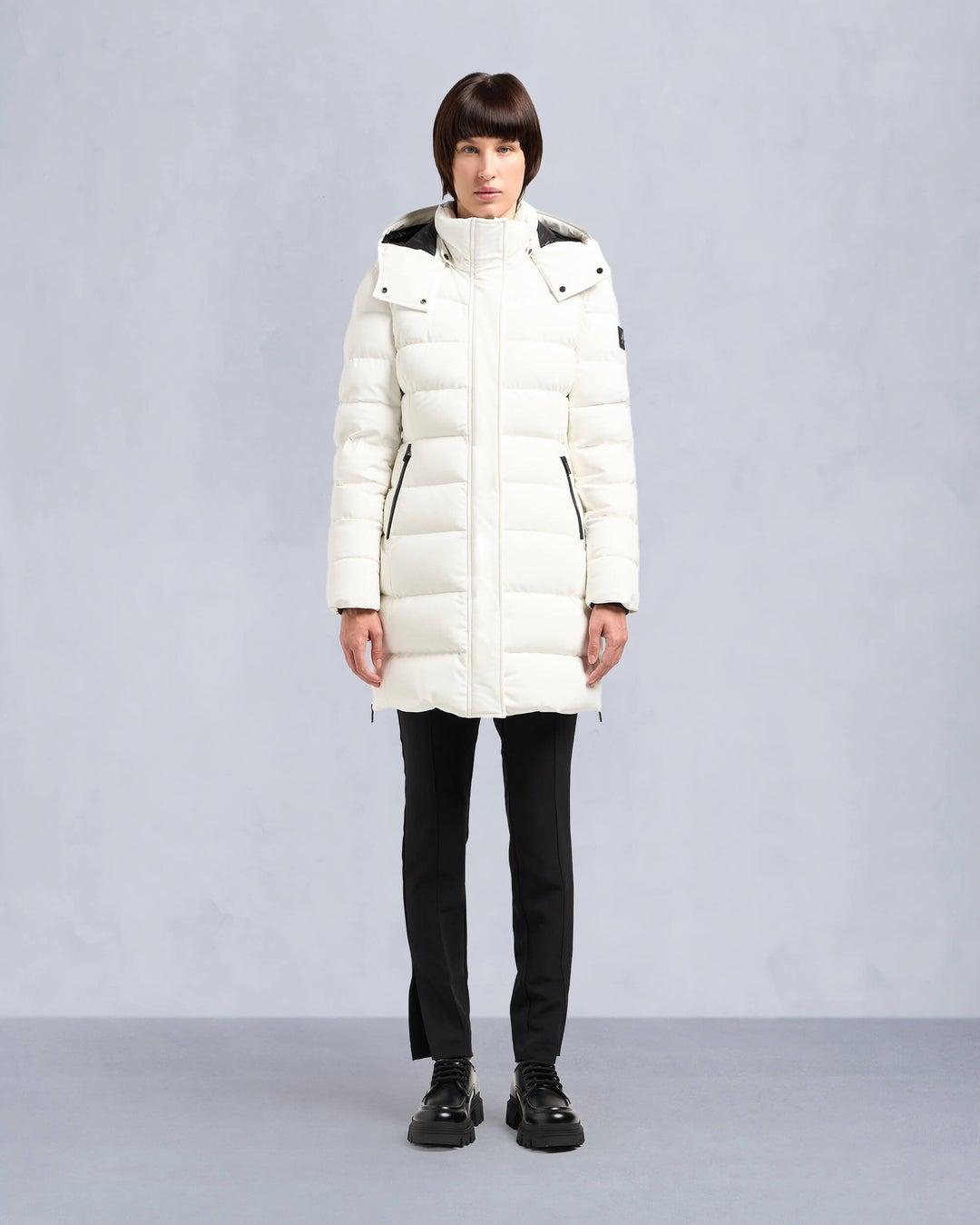 Moose Knuckles Womens Watershed 3 Parka in Milky Way with Natural Shearling Product Image