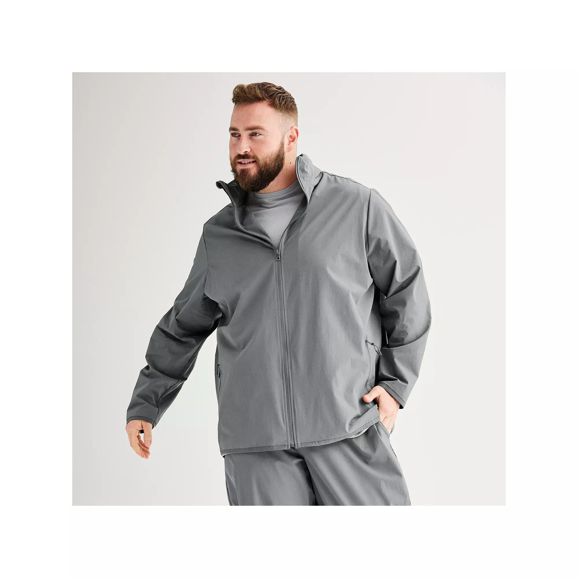 Big & Tall Tek Gear® Lightweight Full-Zip Jacket, Men's, Size: 2XB, Mineral Black Product Image