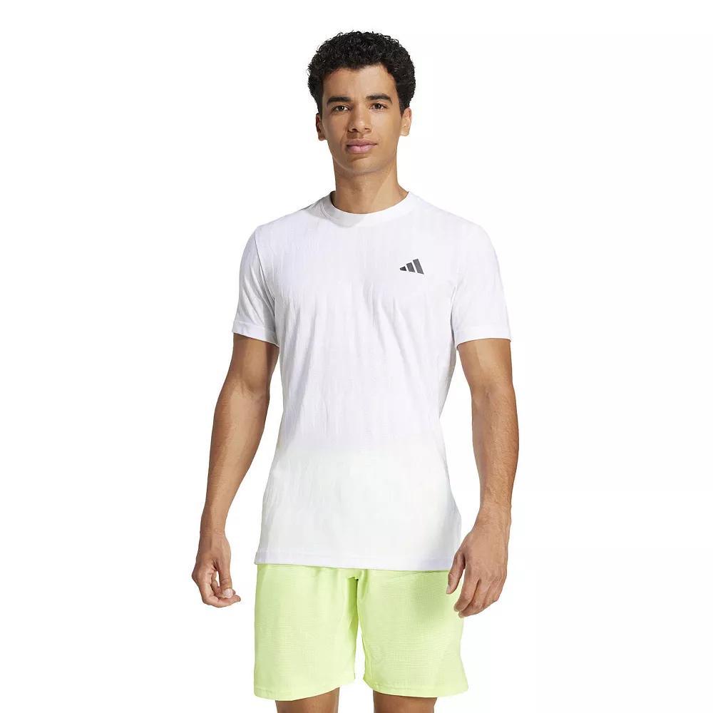Men's adidas Tennis Climacool+ FreeLift T-Shirt, Size: Medium, White Product Image