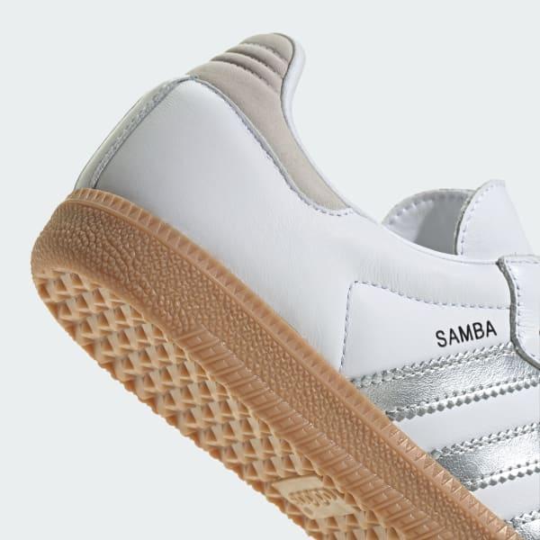Womens adidas Samba OG Athletic Shoe - Cloud White / Collegiate Green / Grey Two Product Image
