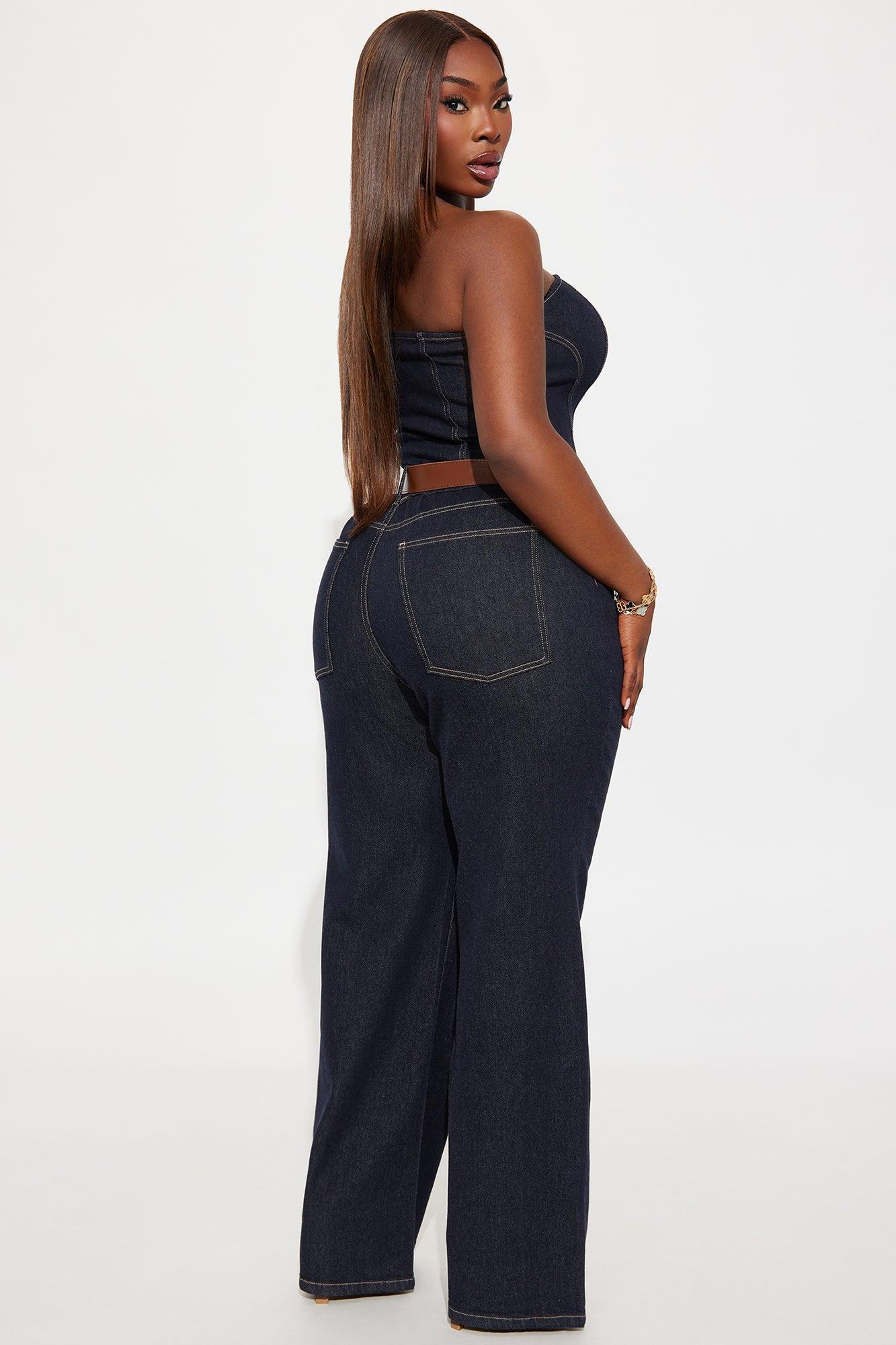 Western Babe Denim Pant Set - Dark Denim Product Image