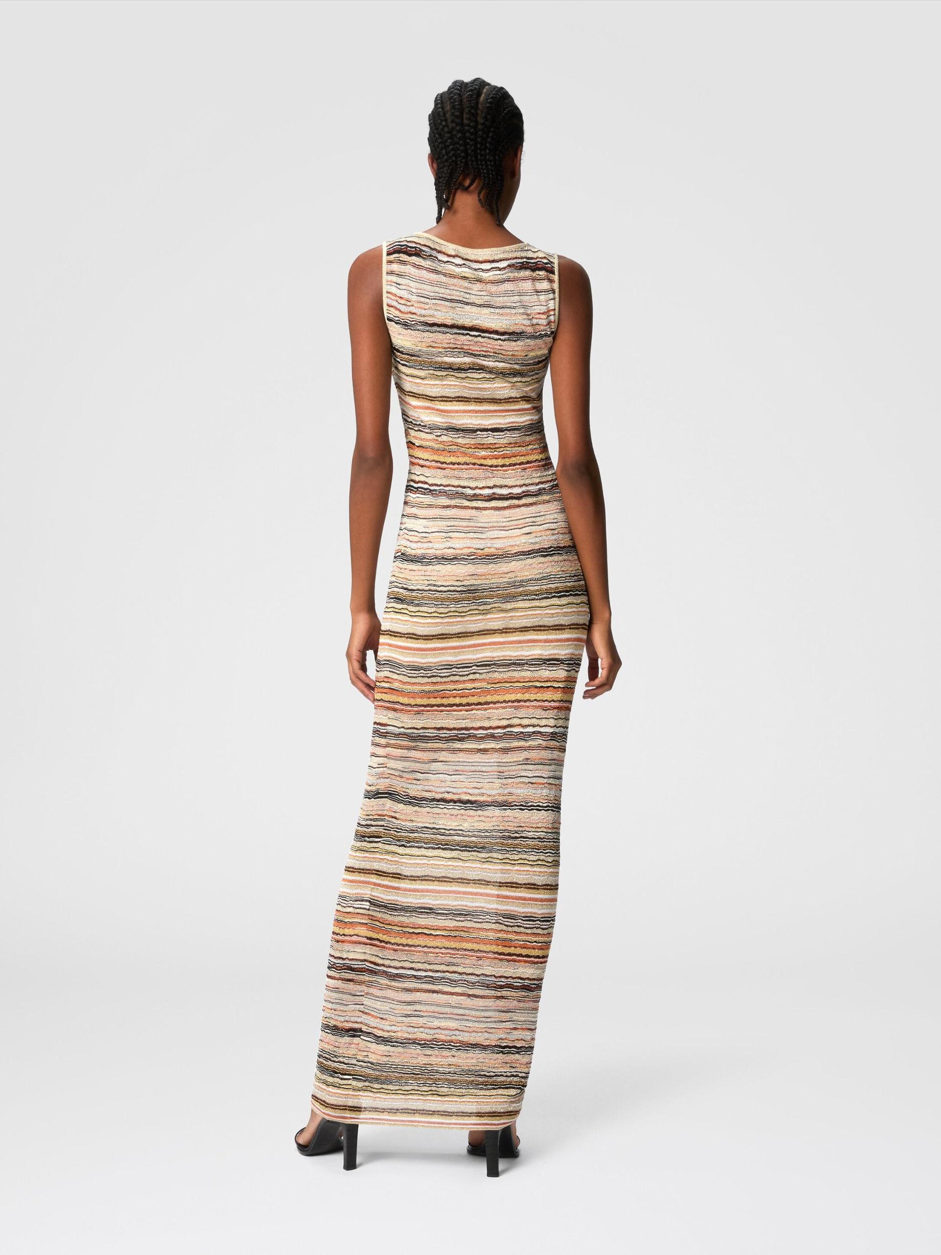 Long dress in lamé viscose with wave motif Product Image
