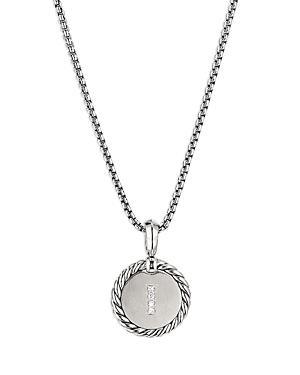 David Yurman Sterling Silver Cable Collectibles Initial Charm Necklace with Diamonds, 18 Product Image