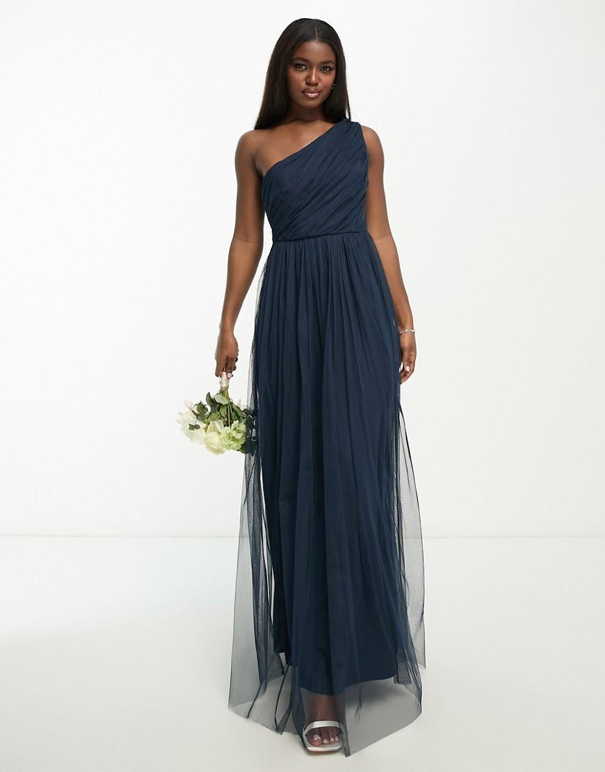 Anaya Bridesmaid tulle one shoulder maxi dress Product Image