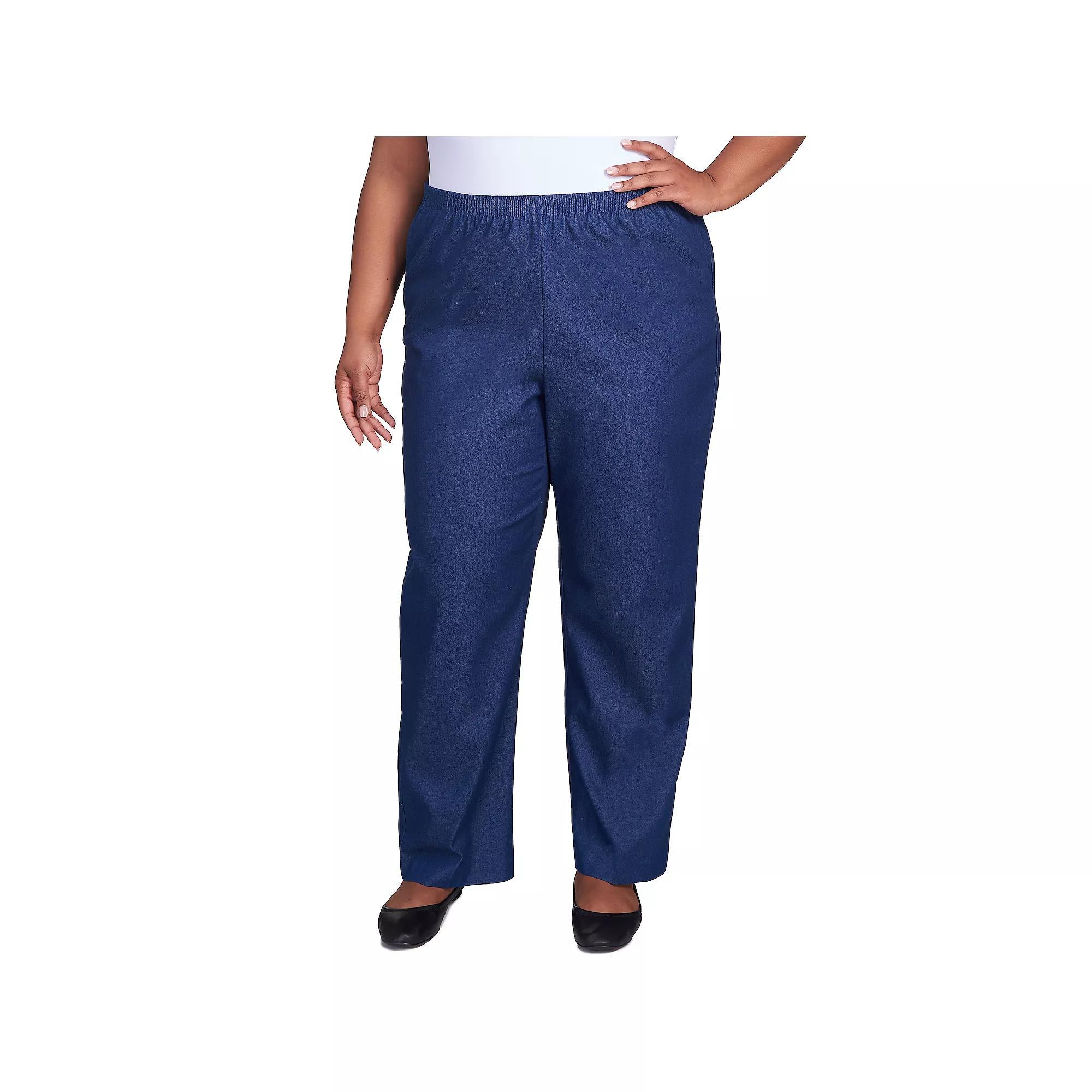Plus Size Short Alfred Dunner Proportioned Denim Pants, Women's, Size: 16W Short, Blue Product Image