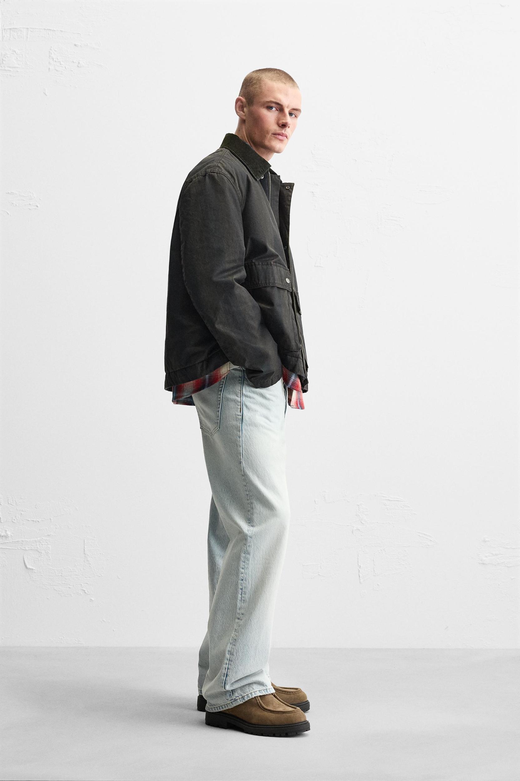 CONTRASTING COLLAR CHECKERED JACKET Product Image