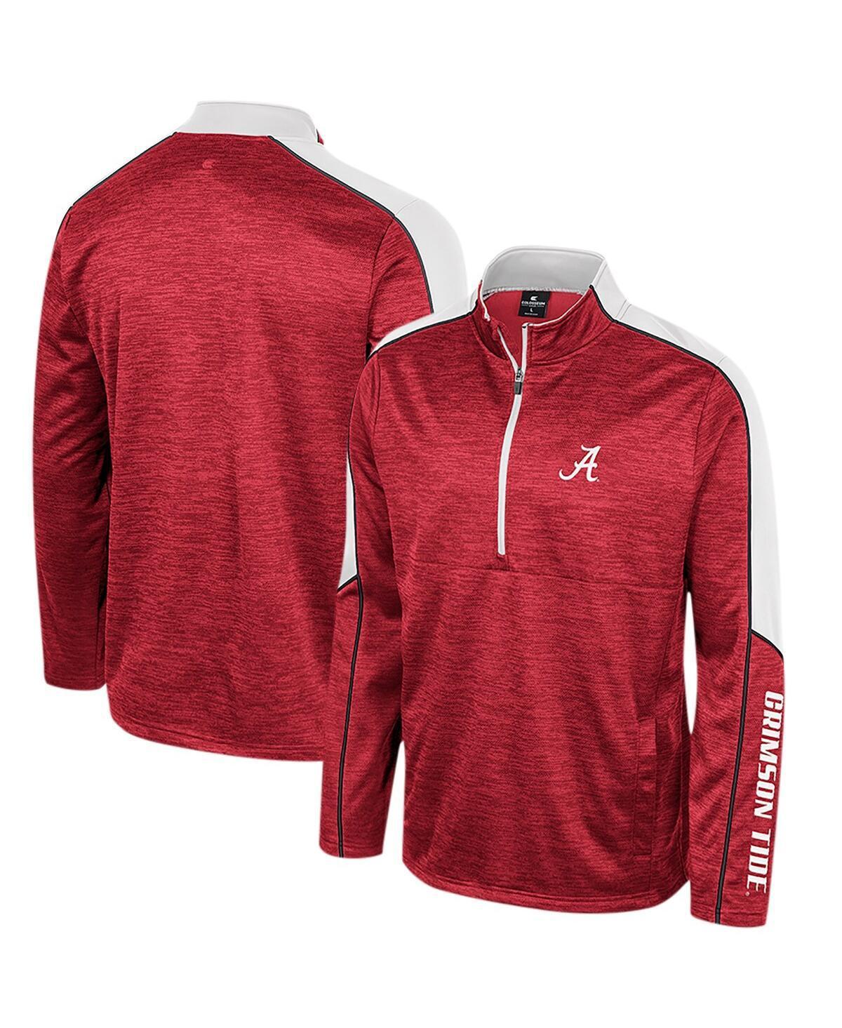 Men's Colosseum Crimson Alabama Crimson Tide Marled Half-Zip Jacket, Size: Small, Red Product Image