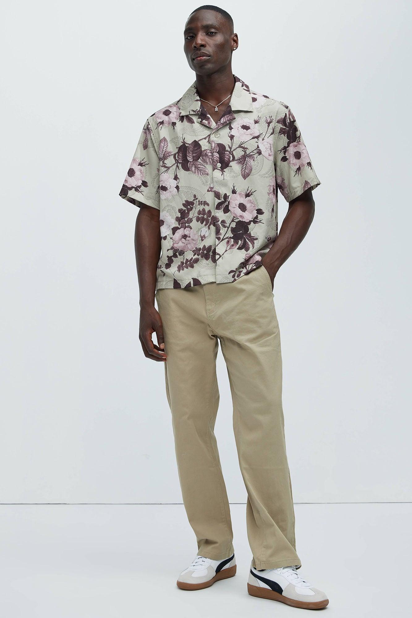 Dazed Floral Paisley Shirt - Oatmeal Product Image
